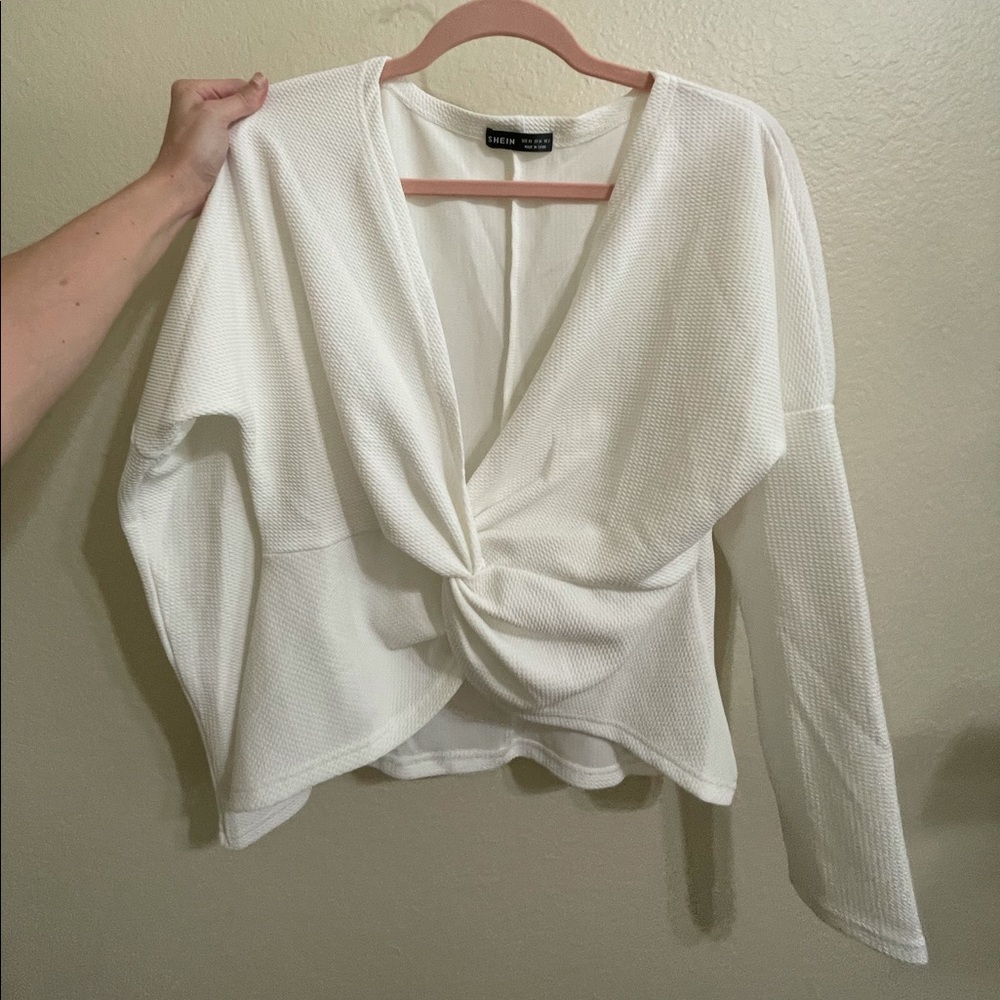 White SheIn long sleeve